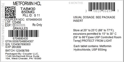 Label (70010 064 99 Metformin 850mg 67046 804 30)